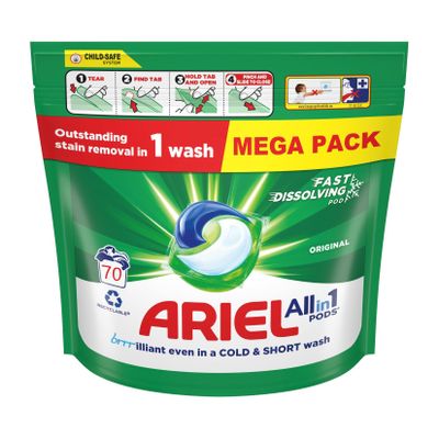 Ariel All in One Pods, 70 Wash