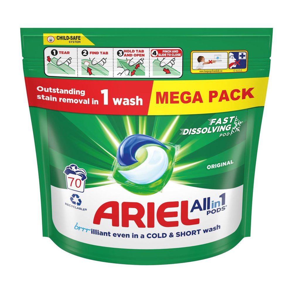 Ariel All in One Pods, 70 Wash