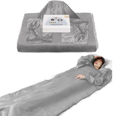 Sauna Blanket Detox Far Infrared, Low EMF Portable Sauna for Relax and Detox Your Body and Mind, Body Shaper Detox Therapy Anti Aging Beauty Machine, Silver