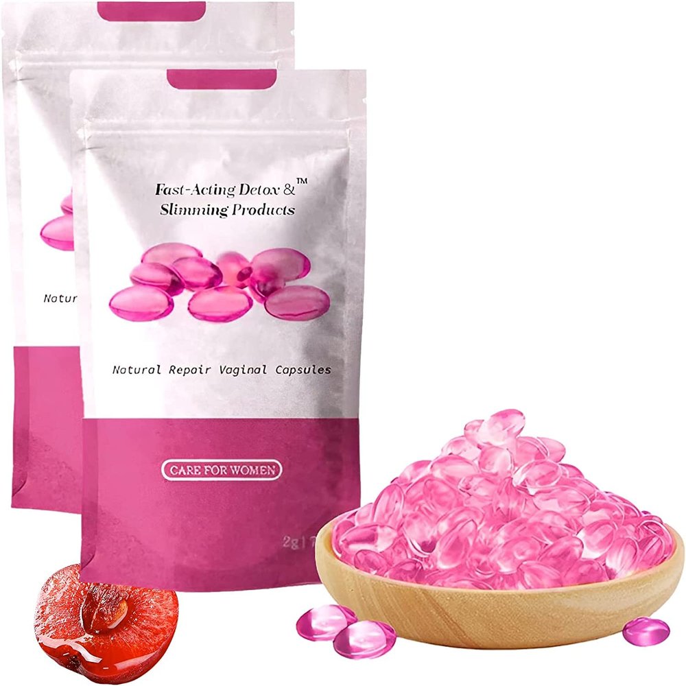DUBUSH Pink Marine Fish Oil Softgels Anniecare Instant Itch Relief Detox Slimming Capsules Tightens & Deodorizes - Keeps You Fresh