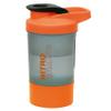 600ml Protein Shaker Bottle ORANGE with Mixing Ball, Supplement Storage Cup BPA Free Secure Flip Flap Lid Leak Proof Nitro Shaker Bottle Plastic Reusable Shaker Cups for Sports and Gym Fitness Purpose view 1