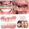 PROPFE Dentures Cosmetic Veneer Whitening Temporary Prosthesis Teeth Top Bottom False Teeth Natural Tone Reusable Dental Prostheses for Men And Women,7 pairs view 3