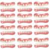 PROPFE Prostheses Teeth Temporary Smile Veneers Cosmetic Teeth Dentures Unisex Silicone Dentures Reusable Top And Bottom Dentures One Size Fits Most Mouths,12 pairs view 1