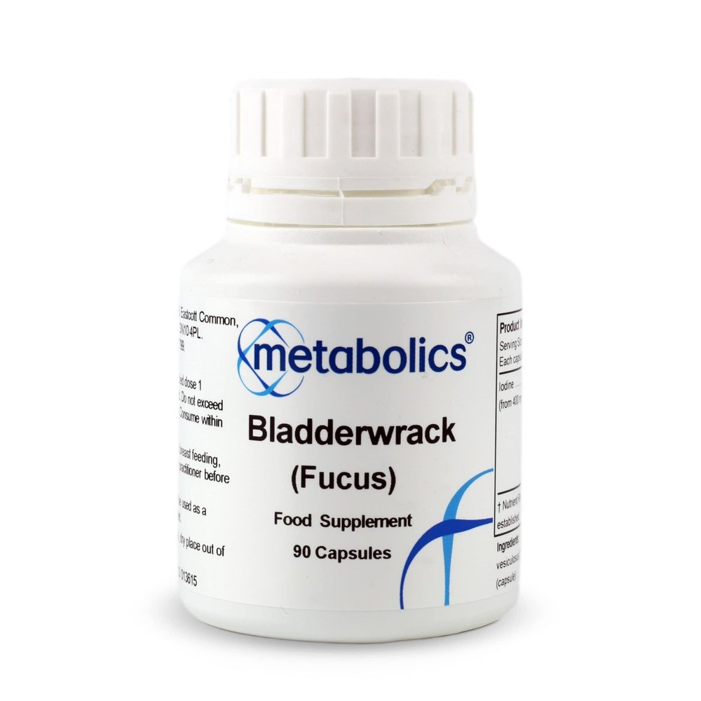 Bladderwrack 80mg Extract  90 Vegan Capsules | WildHarvested Fucus vesiculosus for Thyroid, Metabolism, Digestive & Skin Health | AdditiveFree | UK Made | Metabolics