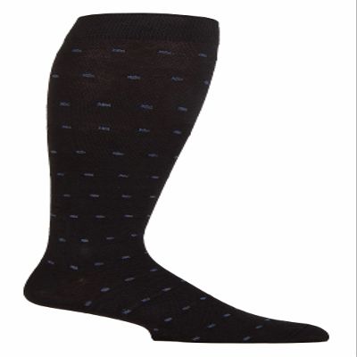 IOMI - Mens 18 mmHg Graduated Compression Travel Flight Socks for DVT (12-14 UK, Black (Squares))