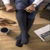 IOMI - Mens 18 mmHg Graduated Compression Travel Flight Socks for DVT (12-14 UK, Black (Squares)) view 3