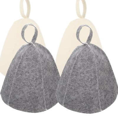 Beavorty 4pcs Felt Sauna Hat Lady Parts White Felt Ny Hats for Men Sauna Accessories for Women Men Wool Hat Sauna Supplies Comfortable Sauna Hat Sauna Supply Bathroom Sauna Hat Soft Man Die