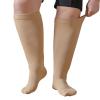Plus Size Compression Sock For Women: Men Graduated Wide Calf Compression Stockings for Support Flight Travel Running Pregnancy Sports Edema Nurses Seniors Athletic Socks 20-30 mmHg Beige 7XL 1Pairs view 1
