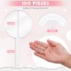 BBTO 100 Pieces 2 Inch Round Clear Acrylic Blank Cupcake Toppers Sticks for DIY Birthday Festival Party Baby Shower Wedding Party Cupcake Decoration view 2