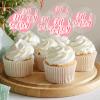 BBTO 100 Pieces 2 Inch Round Clear Acrylic Blank Cupcake Toppers Sticks for DIY Birthday Festival Party Baby Shower Wedding Party Cupcake Decoration view 4