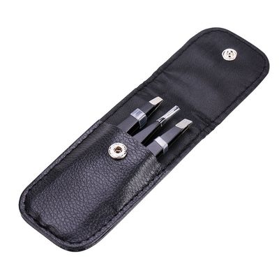 3pcs/Set Stainless Steel Tweezer,Flat Tip/Point Tip/Slant Tip, Hair Removal Makeup Tool,Eyebrow Tweezer(Black)