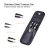 3pcs/Set Stainless Steel Tweezer,Flat Tip/Point Tip/Slant Tip, Hair Removal Makeup Tool,Eyebrow Tweezer(Black) view 3