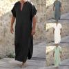 Arabic Clothing Loose Men's Muslim Dresses Islamic Clothing Men, Long Sleeve Kaftan Muslim Dresses Men's Islamic Clothing Long Muslim Dresses, Green, XXL view 2