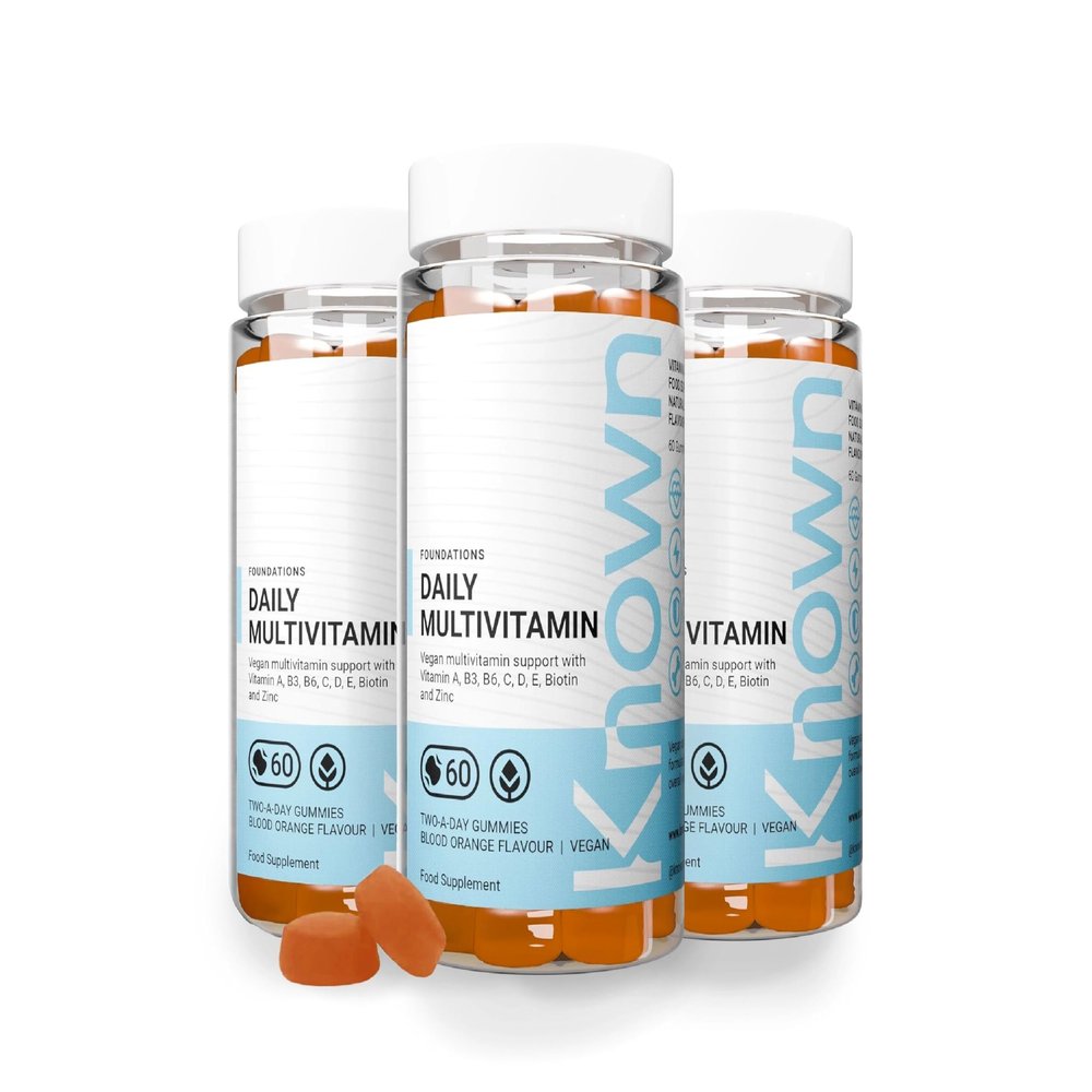 Known Tasty Daily Multivitamin Gummies - Supports Immune Health & Energy - Natural Blood Orange Flavour - 60 Vegan Gummies, 3 Months Supply