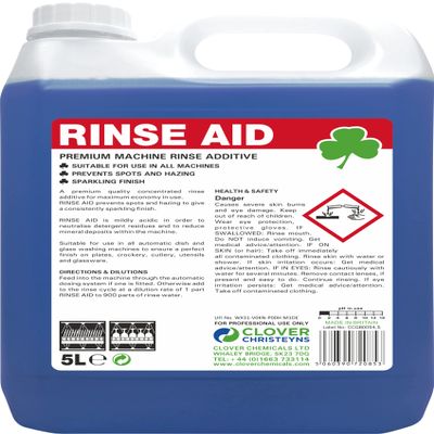 Clover Rinse Aid - Premium Rinse Aid Additive (407) 5 Ltr