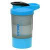 600ml Protein Shaker Bottle with Wire Mixball Whisk Non-Drop 100% Leak Proof Twist Flip Flap Secure Lid Strong Durable Plastic Bottle Detachable Cup for Gym Workout, Sports Nitro Shaker (Blue) view 1
