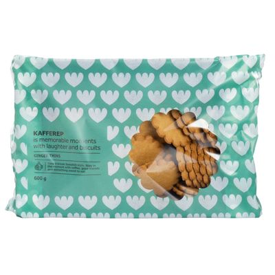 Ikea KAFFEREP Swedish Gingerbread Biscuits, Ginger Thins with Cinnamon, Large Box - 600g