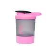 1 x 600 ML Plastic BPA Free Protien Shaker Bottle with Storage Compartment for Protein Powder Supplements Measurement Scale Steel Mixing Ball Leak Proof Flip Cap Screw Lid 100% Food Grade (pink) view 1