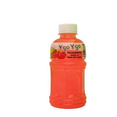 Y-go Y-go | Strawberry Juice Drink with NATA de Coco | 350ml Pack of 24