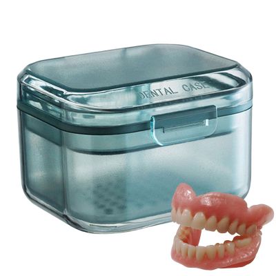 Retainer Case, Portable Denture Box Easy to Clean, Slim Orthodontic Dentall Case, Leak Proof with Lid Denture Cup Holder Case, Retainer Bath Box Storage Soaking Case for Home Bathroom