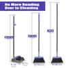 ZUBULUN Long Handled Dustpan and Brush Set, 138CM Tall Swivel Sweeping Broom and Dust Pan for Kitchen Indoor Outdoor Garden Lobby Office (Gray Purple), Gray and Purple view 2
