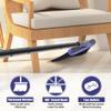 ZUBULUN Long Handled Dustpan and Brush Set, 138CM Tall Swivel Sweeping Broom and Dust Pan for Kitchen Indoor Outdoor Garden Lobby Office (Gray Purple), Gray and Purple view 3