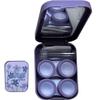 Baokuan Contact Lens Cases Travel Contact Lens Holder Blue Pink Purple Portable Kit Case with Two Solution Bottle Tweezers Wearing Stick view 2