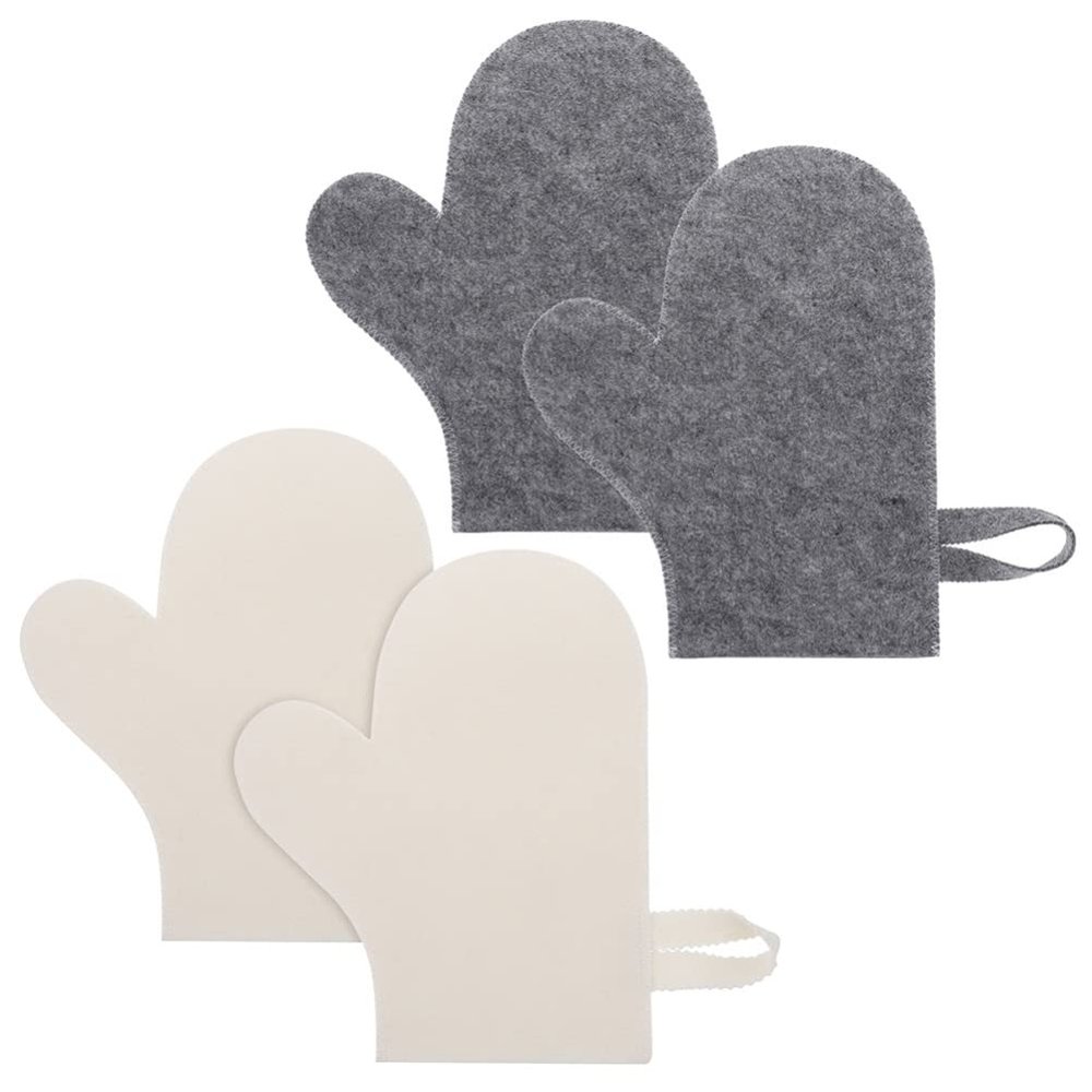 Healvian Sauna Gloves Sauna Mitten Spa Mitt Ukrainian Banya Gloves Russian Banya Mitts Exfoliating Bath Gloves for Sauna Accessories Felt Sauna Mitten