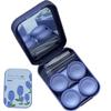 Baokuan Contact Lens Cases Travel Contact Lens Holder Blue Pink Purple Portable Kit Case with Two Solution Bottle Tweezers Wearing Stick view 3