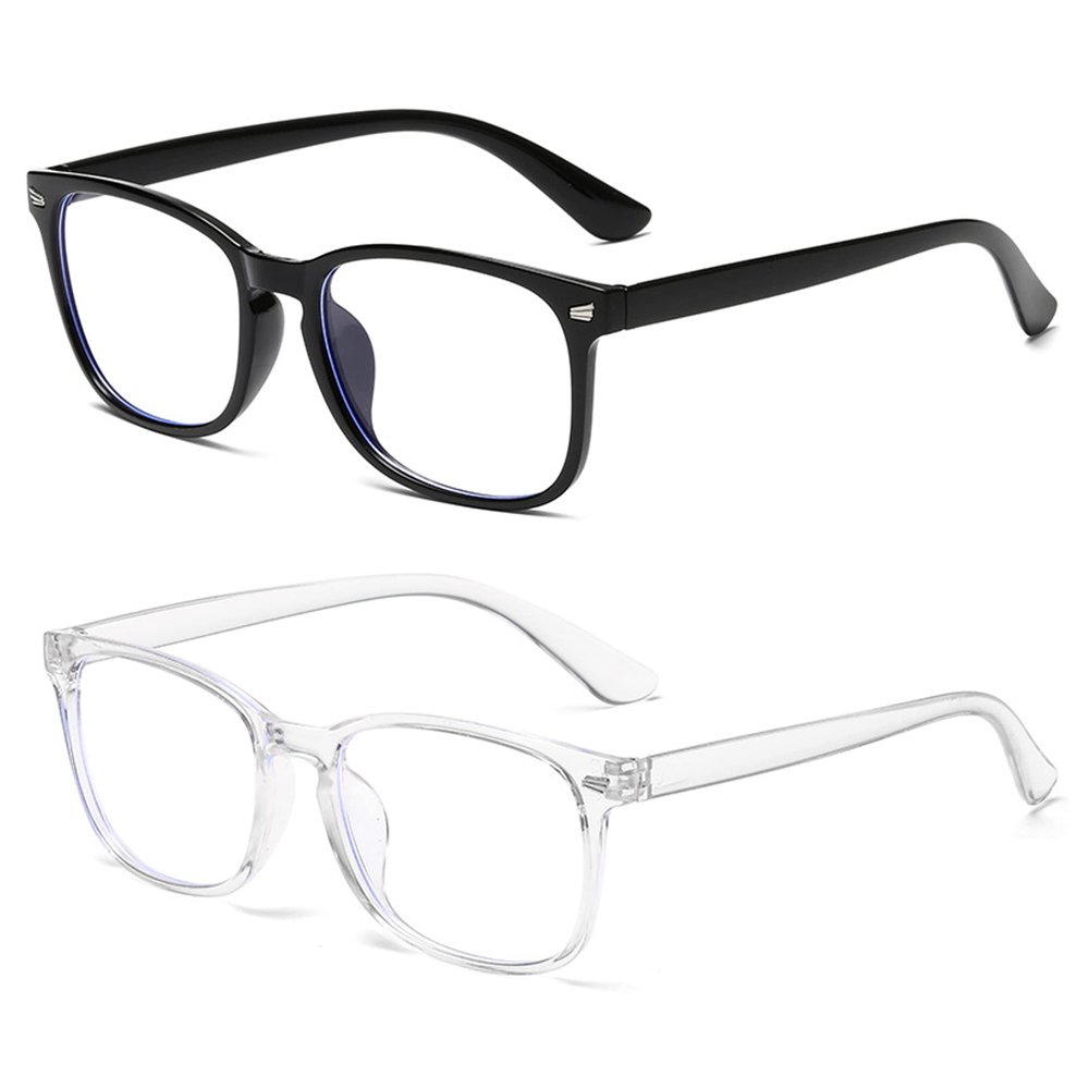 2Pcs Blue Light Blocking Glasses,Bue Light Glasses Anti-Glare Glasses,Blue Light Blocking Reading Glasses Blue Light Glasses Womens or Blue Light Glasses Men,Clear Glasses Light to Prevent Eye Fatigue
