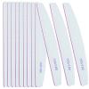 12 PCS Professional Nail Files 100/180 Grit, Four of Each, Nail Buffer Files Double Sided Emery Board Manicure Tools for Home and Salon (White) view 1