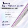 12 PCS Professional Nail Files 100/180 Grit, Four of Each, Nail Buffer Files Double Sided Emery Board Manicure Tools for Home and Salon (White) view 3