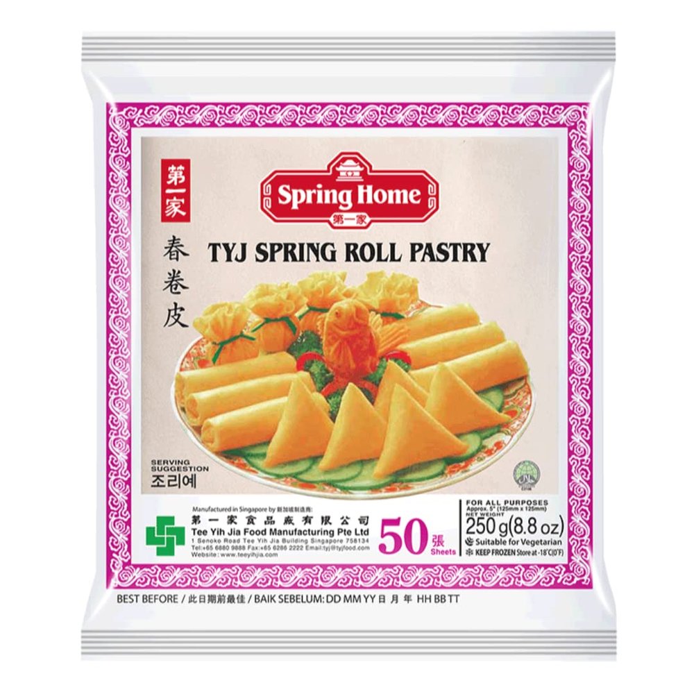 TYJ Spring Roll Pastry 125mm x 50 Sheets 250gr x 10 Pack