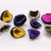 Coloured Calsite Geodes - Black Rock - Yellow view 3