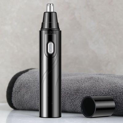 Nose Hair Trimmer for Men, 2 in 1 Painless USB Rechargeable Eyebrow Nasal and Ear Hair Trimmer, Dual Edge Blades Easy Cleansing, for Men and Women