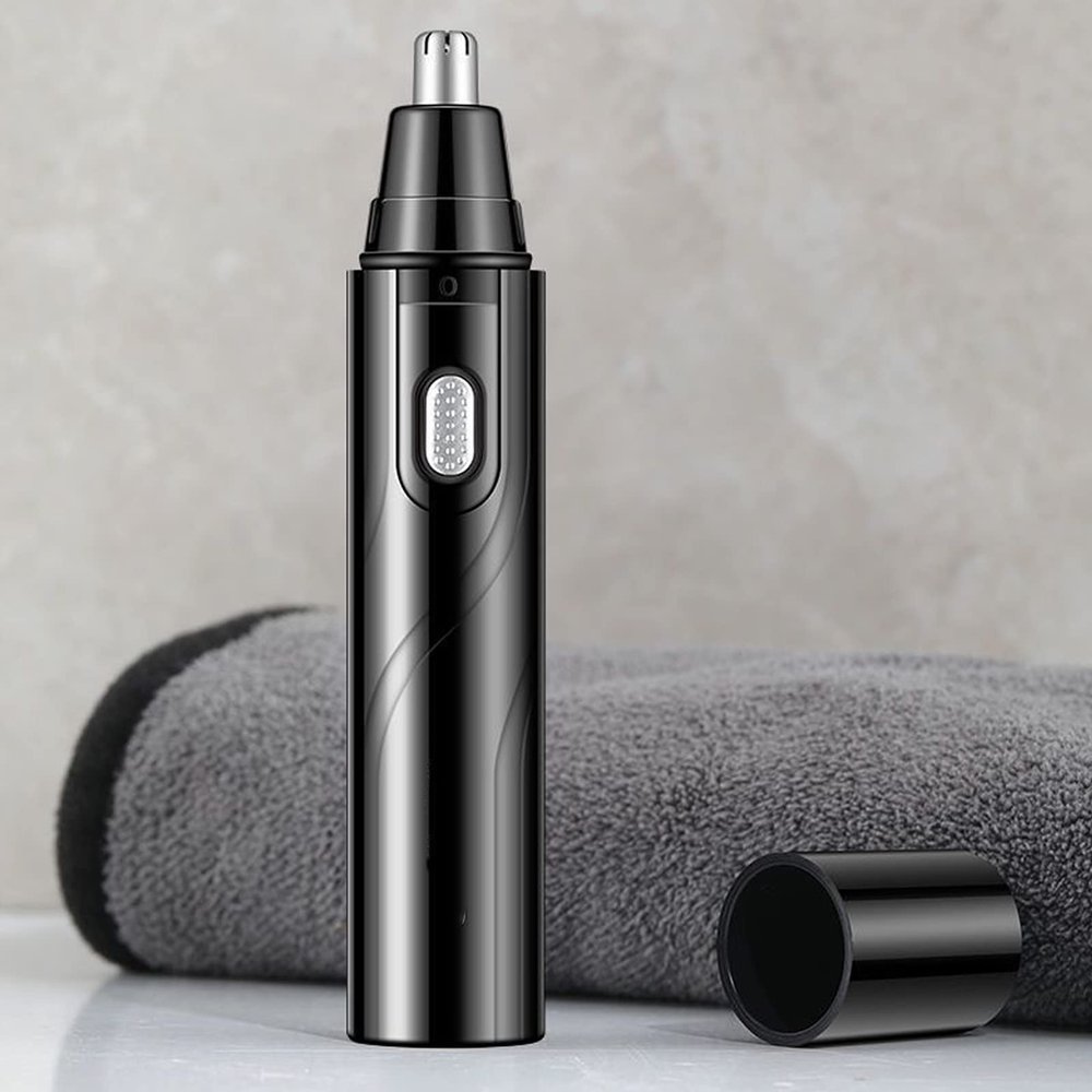 Nose Hair Trimmer for Men, 2 in 1 Painless USB Rechargeable Eyebrow Nasal and Ear Hair Trimmer, Dual Edge Blades Easy Cleansing, for Men and Women