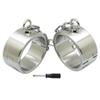 ACECHANNEL Heavy Duty Brushed Stainless Steel Lockable Slave Wrist Ankle Cuffs Fetish wear BDSM Jewelry (85MM X 75MM) view 1