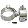 ACECHANNEL Heavy Duty Brushed Stainless Steel Lockable Slave Wrist Ankle Cuffs Fetish wear BDSM Jewelry (85MM X 75MM) view 2