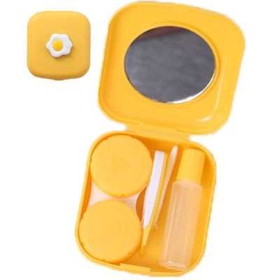 Wudaizhi Contact Lens Case Women Portable Cute Contact Lenses Box Eyes Care Kit Storage Container with Mirror for Home Travel