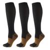 HYCOPROT Compression Socks for Women & Men Circulation (3 Pairs) 15-20 mmHg for Athletics Running Nurses Pregnancy TravelS-M, Black/Yellow view 1