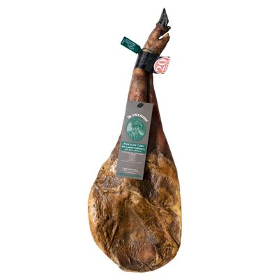 7 BELLOTAS 50% Iberian Race Shoulder Ham | Made From Free range Iberico Pigs | Spanish Jamon Iberico Pata Negra | 20 Months Natural Curation (Bone-in + 6 Kg.)