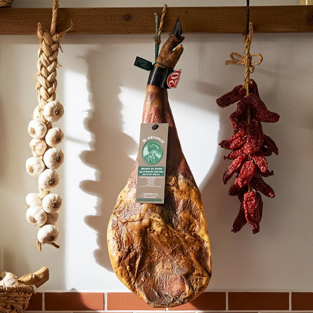 7 BELLOTAS 50% Iberian Race Shoulder Ham | Made From Free Range Iberico Pigs | Spanish Jamon Iberico Pata Negra | Paleta Cebo de Campo Iberico (Bone-in + 5 Kg.)