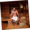 Cabilock Wooden Sauna Bucket and Spoon Set for Home and Spa Use, White Pine Material with Plastic Liner and Rope Handle, Practical Sauna Accessories for Water Pouring and Steam Bathing view 4