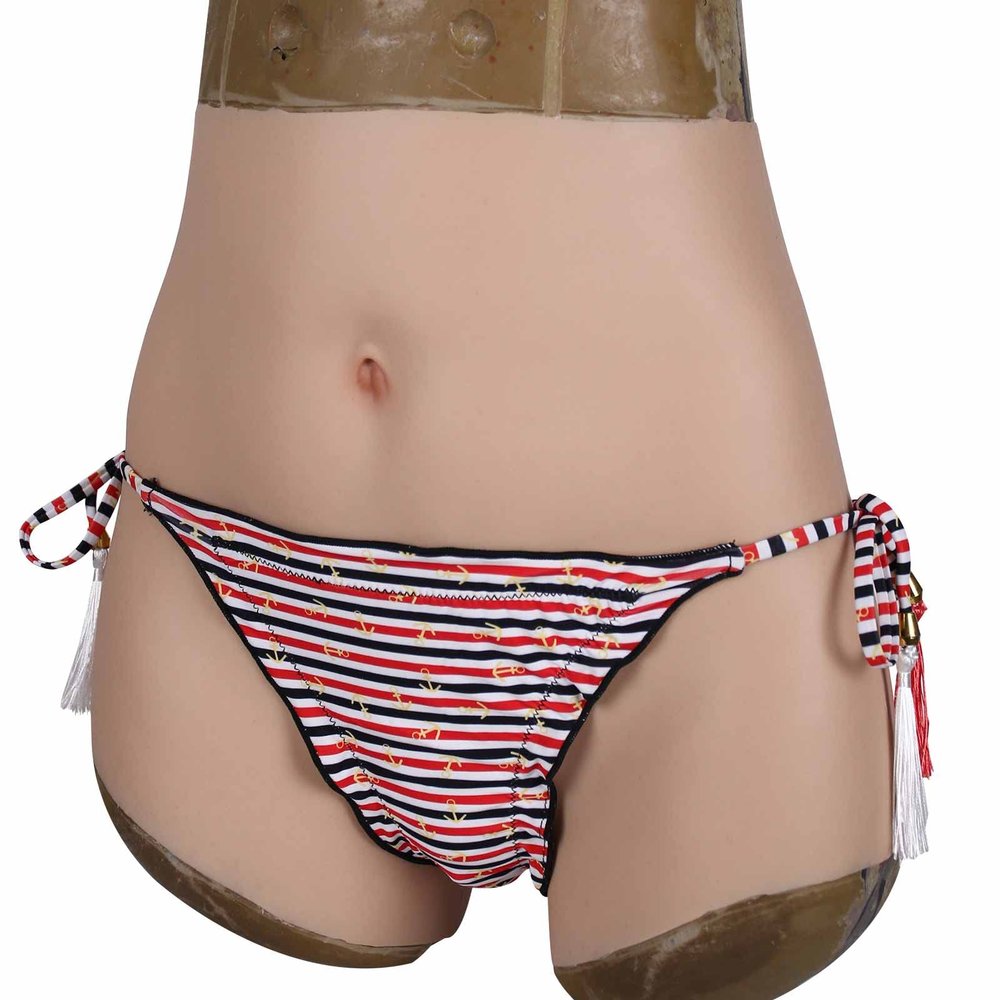 CRODRES Silicone Fake Vagina Panties Transgender Butt Lift Boxer Briefs Realistic Hiding Gaff Underwear for Crossdresser,Ivory,Upgrade