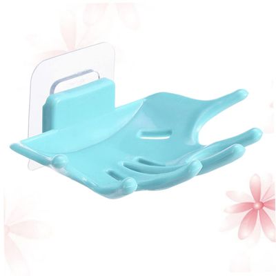Cabilock 1pc Hand Shaped Soap Container Punch Drain Soap Box for Bathroom Kitchen Design Two Structure Decorative Functional