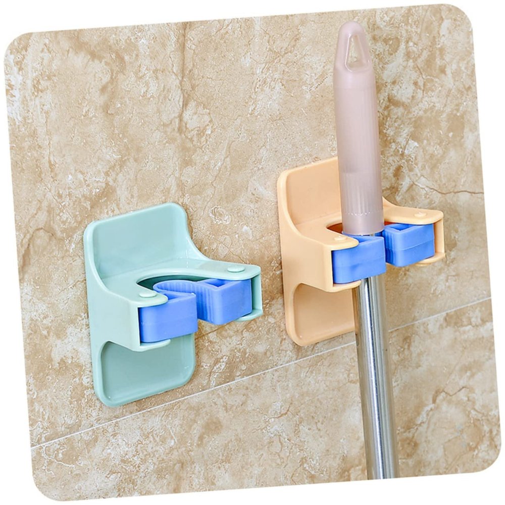 Cabilock Mop Clip Wall Mounted Mop Holder Broom Holder for Wall Self Adhesive for Home Office Garden Use