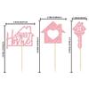 Gyufise 24 Pack Sweet Home Cupcake Toppers Glitter key Housewarming Cupcake Picks for Welcome New Home Theme Party Cake Decorations Supplies Pink view 2