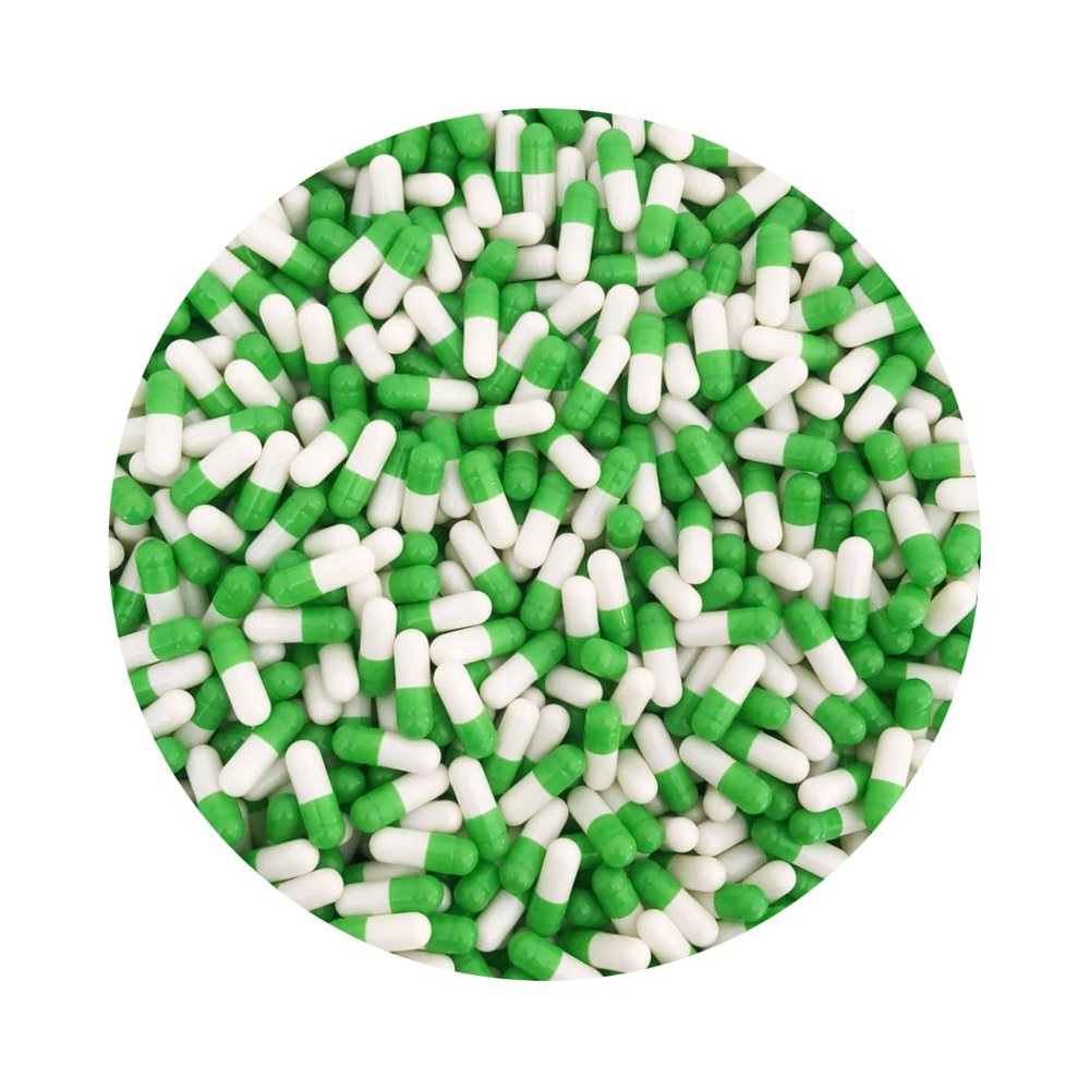 DR T&T Size 4 size4 Green White Gelatine Gelatin Capsule (10000)