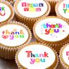24 Thank you pre-cut edible cupcake wafer toppers view 1