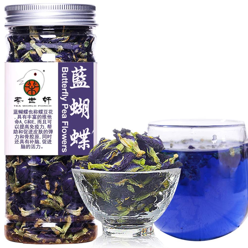 Plant Gift Dried Blue Butterfly Flowers Tea,  Dried Blue Flowers, Edible Flowers, Dragon Flower, Butterflies Tea Recipes Food Coloring 40G/1.41oz